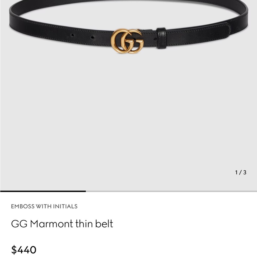 Gucci Black Belt  comes with Box with Cream Dust Bag - Picture 7 of 7